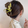 【麦穗设计清冷感发夹】后脑勺盘发抓夹女，秋季大号优雅鲨鱼夹子头饰 商品缩略图3