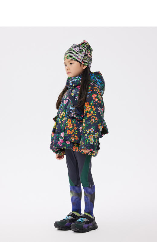 江南布衣童  22年秋款多彩印花宽松中长款羽绒服  1M8C12160 商品图8