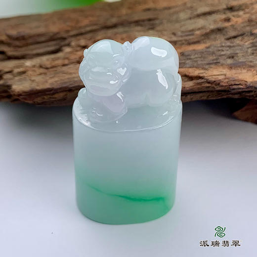 派瑞翡翠 翡翠印章 糯种 飘花 商品图3