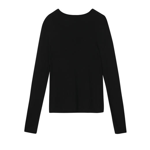 谜底套头针织衫女2022秋简洁爱心钉珠一字领针织打底衫223MZ1320 商品图1