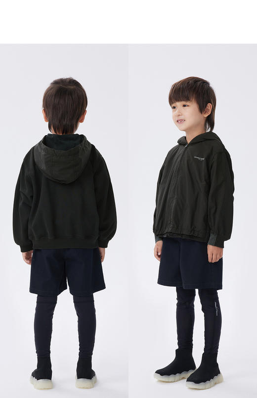 江南布衣童  22年秋款  连帽宽松休闲夹克  1M8611850 商品图8