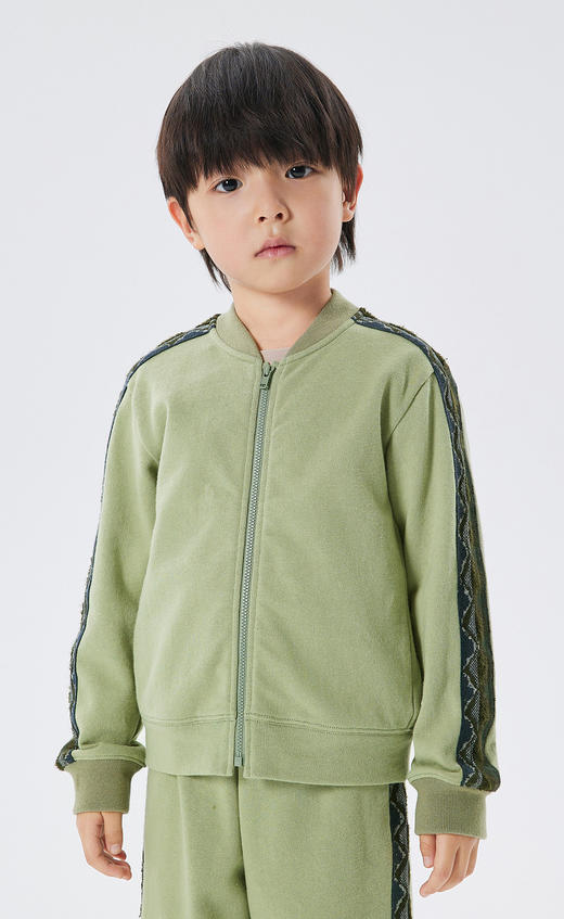 江南布衣童 22年秋款  棉质拉链无帽开襟卫衣  1M8411890 商品图5