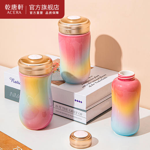 乾唐轩活瓷炫彩随身随手随行带盖陶瓷水杯 商品图3