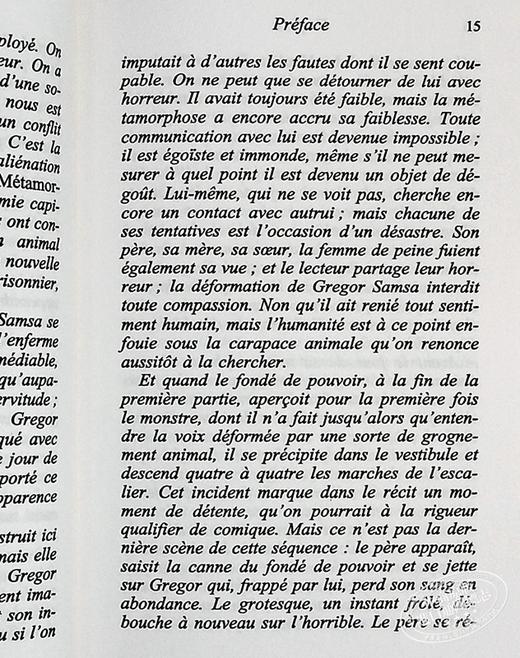 【中商原版】卡夫卡 变形计 法文原版 La metamorphose Franz Kafka 商品图6