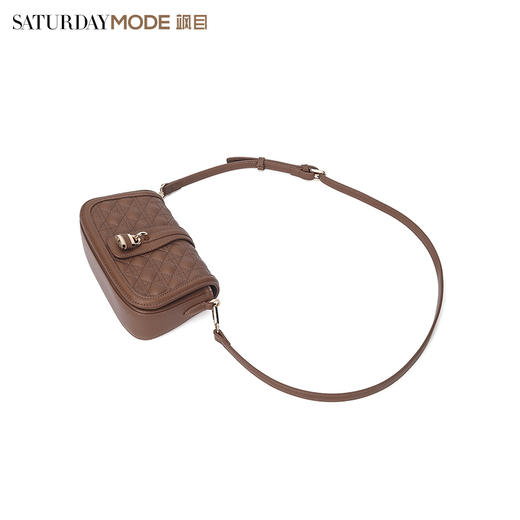 SATURDAYMODE复古菱格斜挎包女秋季通勤百搭包包MD23210105 商品图2