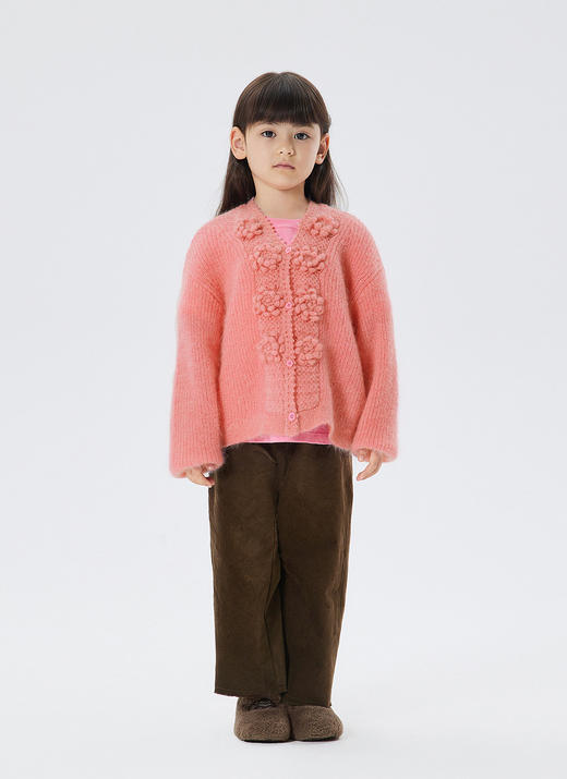 江南布衣童  22年秋款  绵羊毛宽松短款开襟毛衫 1M8311720 商品图10