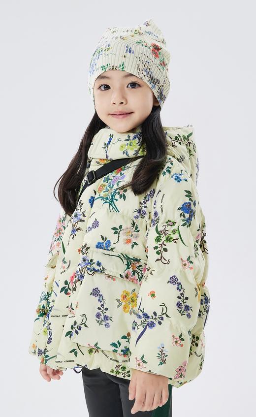 江南布衣童  22年秋款多彩印花宽松中长款羽绒服  1M8C12160 商品图4