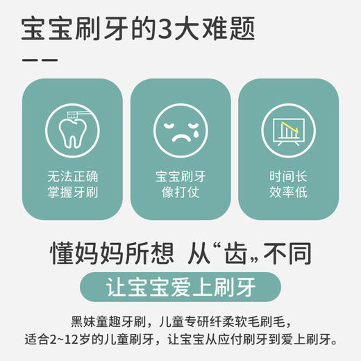黑妹温和深洁护龈软毛牙刷成人儿童5件套8支牙刷 商品图4