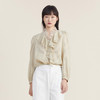 谜底2022秋新品复古浪漫舒适柔软荷叶边真丝棉上衣女223MS1072 商品缩略图0
