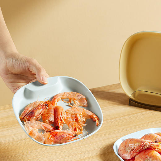 炊大皇吐骨碟家用吐骨盘套装加厚餐桌垃圾盘小吃盘塑料碟子零食盘九件套 商品图0