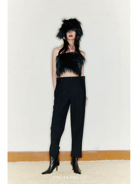 【美杜莎】重工设计长毛环保皮草抹胸上衣/220044