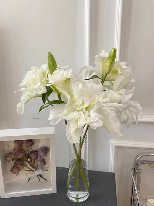 艾莎重瓣百合【山野千里，你是微风中的欢喜】简小姐精选白绿复色重瓣百合 艾莎10+2花头（防花损）2束包邮 下单5天发货 商品图2