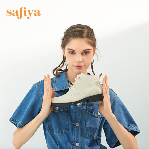 【春节不打烊】Safiya/索菲娅马丁靴2022年冬季新款英伦风百搭黑色系带低跟短靴 SF24116171 商品图0