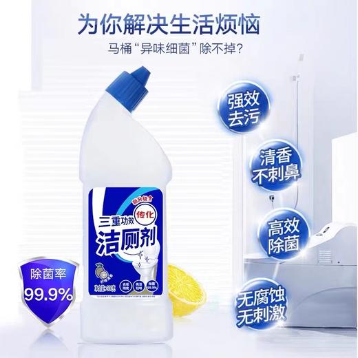 【传化】三重特效洁厕剂500g*4瓶快速除垢除臭有效除菌清香洁厕灵 商品图6