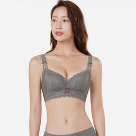 都市丽人舒软挺塑轻塑AB杯调整型文胸蕾丝加厚3/4杯塑身衣塑身文胸五排扣无钢圈LJ24M6