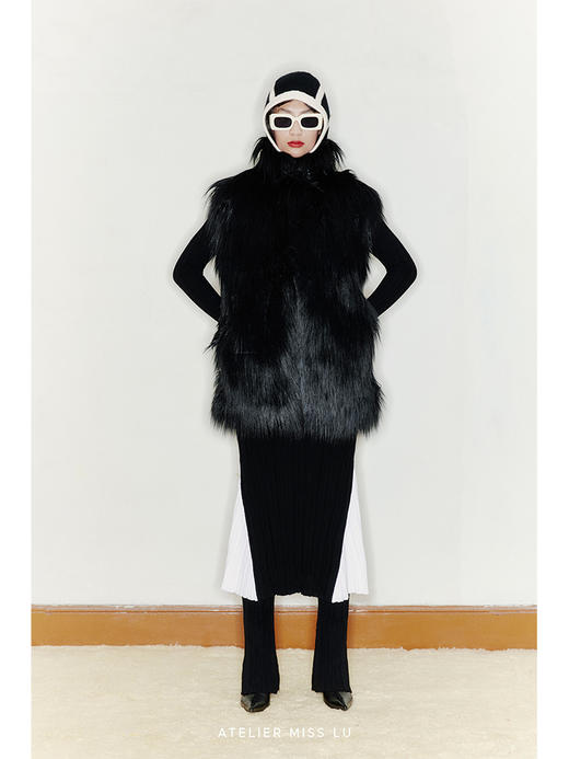 【滑雪章鱼】条纹撞色帽子围脖一体多功能针织帽/22ZB02 商品图3