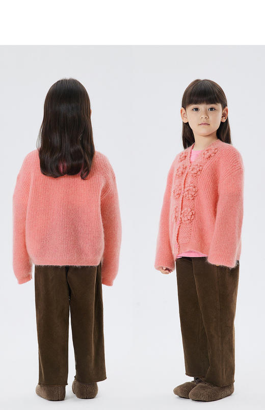 江南布衣童  22年秋款  绵羊毛宽松短款开襟毛衫 1M8311720 商品图11