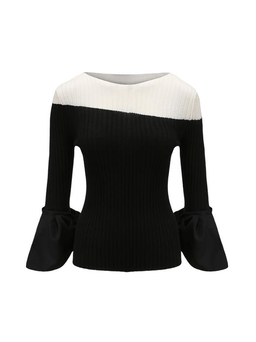 【云朵拥抱】袖扣可拆卸两穿设计拼色羊绒上衣/220040 商品图4