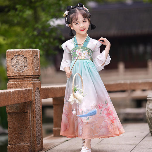 汉服女童裙中国风唐装古装小女孩连衣裙  DY1941 商品图0
