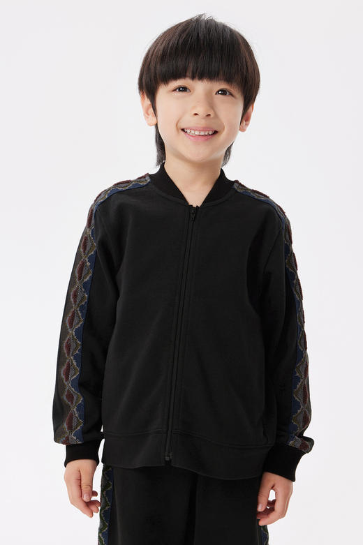 江南布衣童 22年秋款  棉质拉链无帽开襟卫衣  1M8411890 商品图0