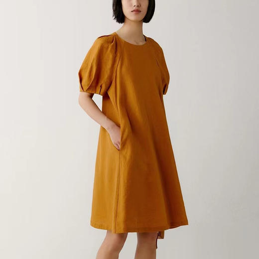 裁缝学苑AQ91 花苞袖A摆系腰亚麻连衣裙2022新款女纸样女装服装版 商品图1