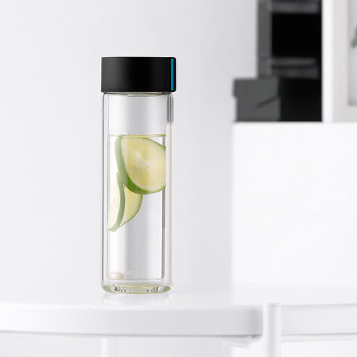 茶花欧铂兹双层家用带盖茶杯玻璃杯泡茶杯320ml-051005 商品图0