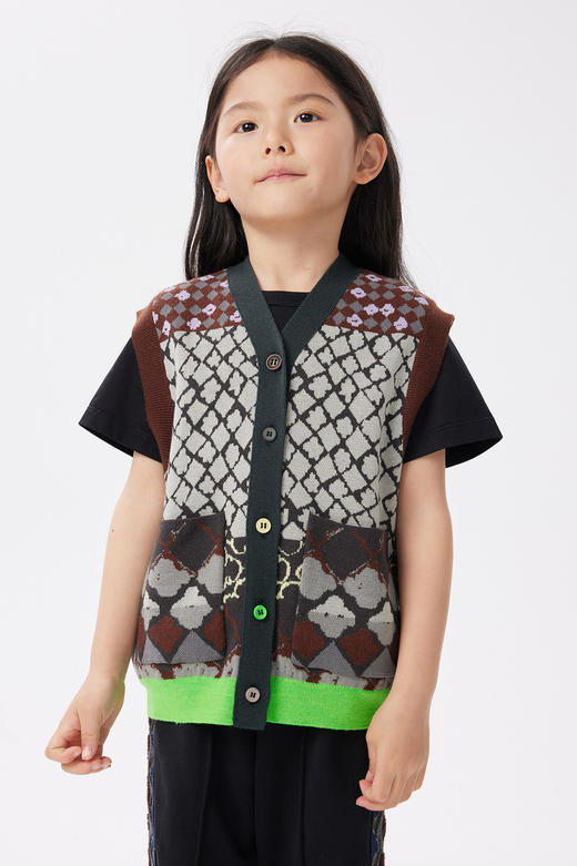 江南布衣童  22年秋款  宽松毛衫马甲  1M8311710 商品图0