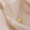 【韩式轻奢金属风项链】纯银水滴项链女，小众设计感冷淡风项链，女锁骨链女，简约气质饰品-QQ 商品缩略图2