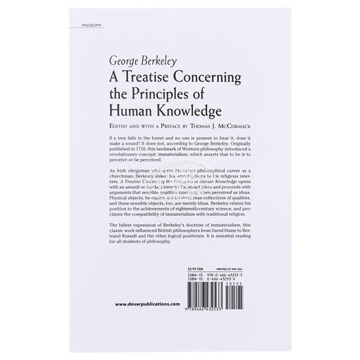 【中商原版】乔治·贝克莱：人类知识原理 英文原版 A Treatise Concerning the Principles of Human Knowledge 商品图1