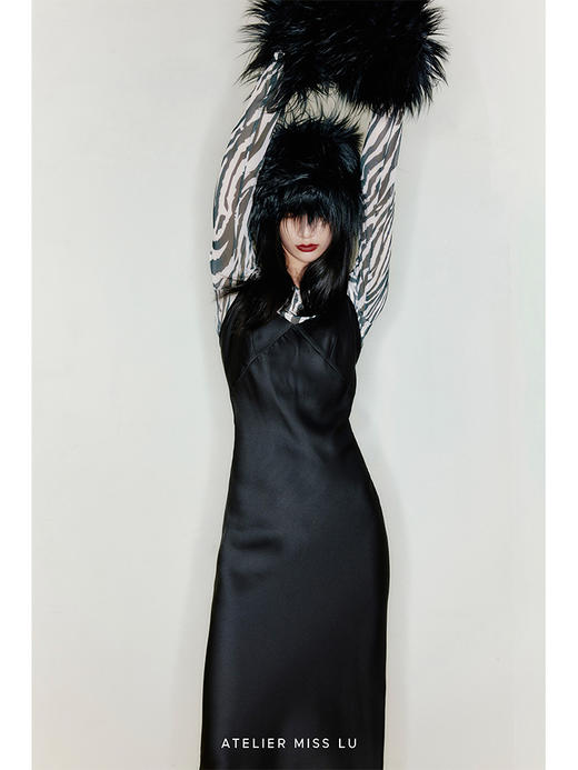 【游离】品牌定制峡谷斑马印花弹力网纱微透上衣/220031 商品图3