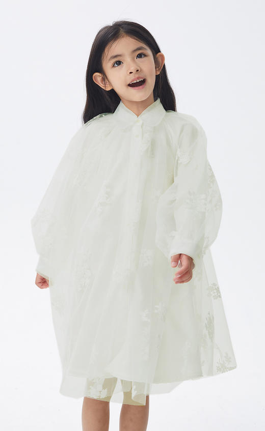 江南布衣童  22年秋款宽松网纱中长款风衣  1M8912040 商品图7