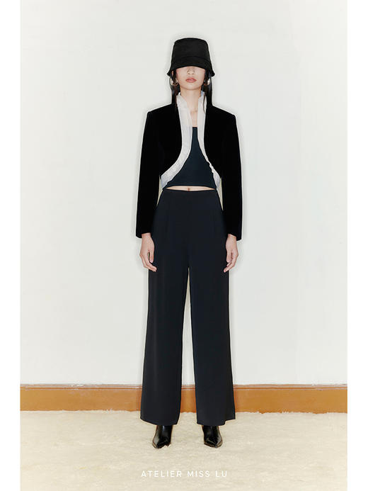 【假面舞会】薄纱环绕立体拼接丝绒短外套/220036 商品图1