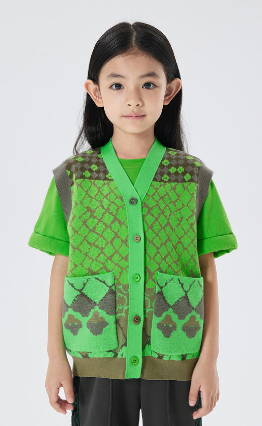 江南布衣童  22年秋款  宽松毛衫马甲  1M8311710 商品图5