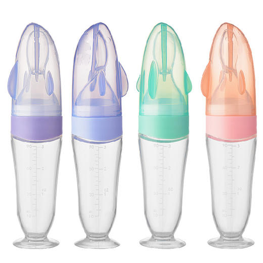 【米糊瓶婴儿硅胶奶瓶】挤压式辅食勺，米糊儿童辅食瓶，喂养器母婴用品 商品图1