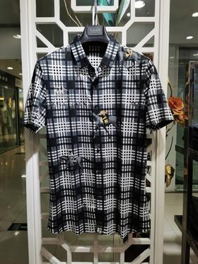 21830黑短袖衬衫