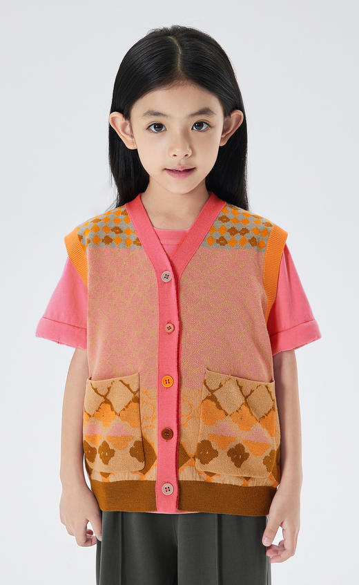 江南布衣童  22年秋款  宽松毛衫马甲  1M8311710 商品图8