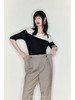 【云朵拥抱】袖扣可拆卸两穿设计拼色羊绒上衣/220040 商品缩略图3