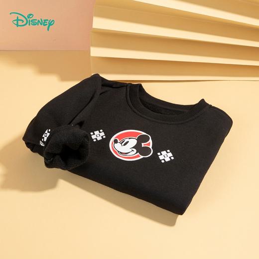 迪士尼童装 春秋新品儿童加绒卫衣男童保暖时尚上衣223S1787 商品图3
