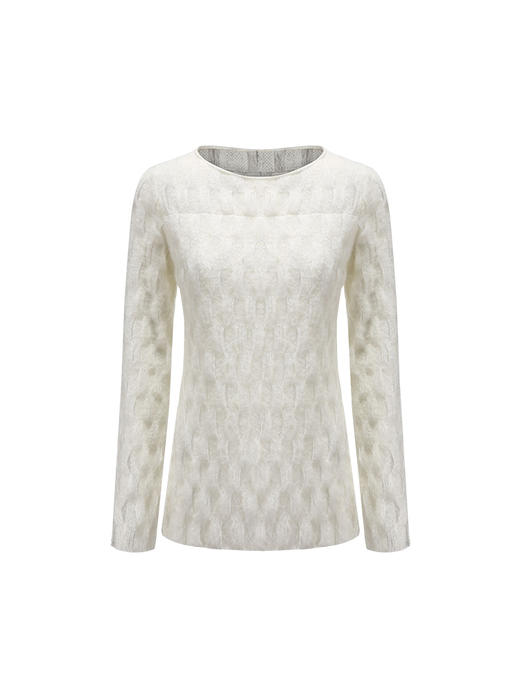 【云朵华夫】凹凸肌理长毛质感微透上衣/220034 商品图4