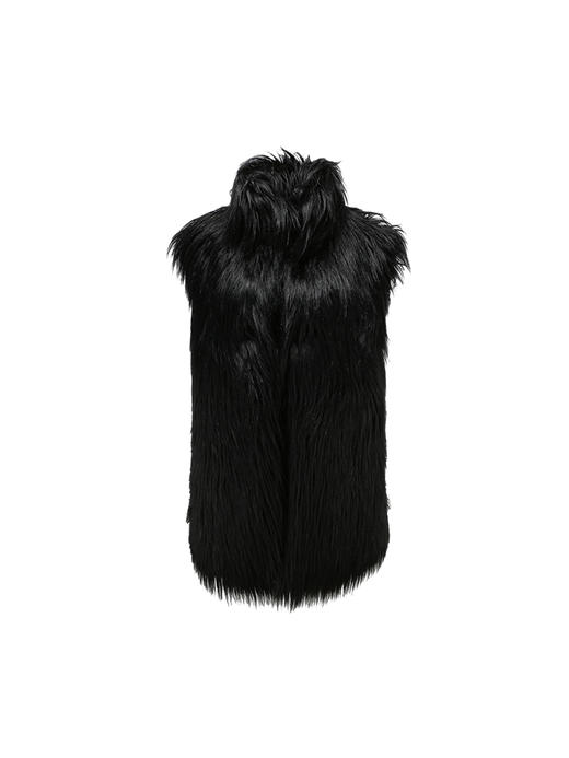 【夜皇后】重工设计长毛环保皮草中长款马甲/220045 商品图4