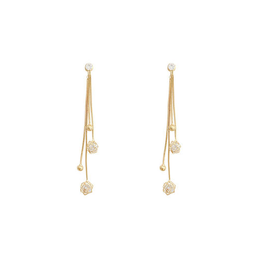 【金属质感耳饰，法式简奢风】东大门时尚简约女，网红个性满钻耳坠，ins风气质猫眼石耳饰 商品图3