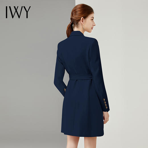 IWY/时尚藏青色连衣裙秋季售楼部工作服销售职业西装套装气质修身Q902 商品图3