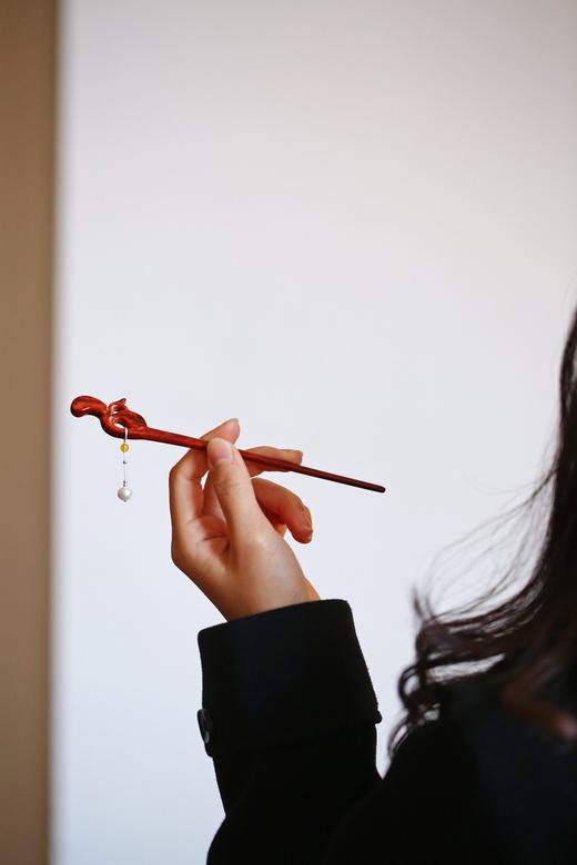 【青山特惠】小叶紫檀 玉兰 发簪 s65 商品图7