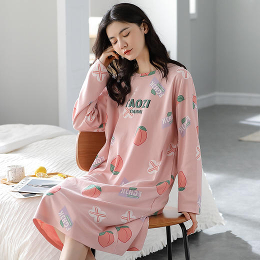 苏吉思秋季纯棉长袖睡裙 商品图8