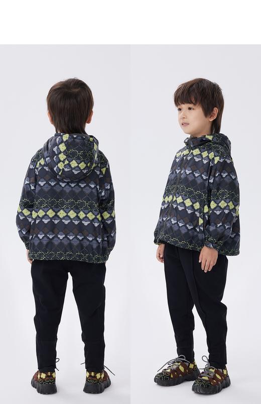 江南布衣童  22年秋款宽松连帽印花夹克  1M8612000 商品图8