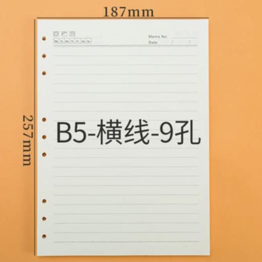 活页本替芯B5横线9孔80克纸90张21行1包 商品图0