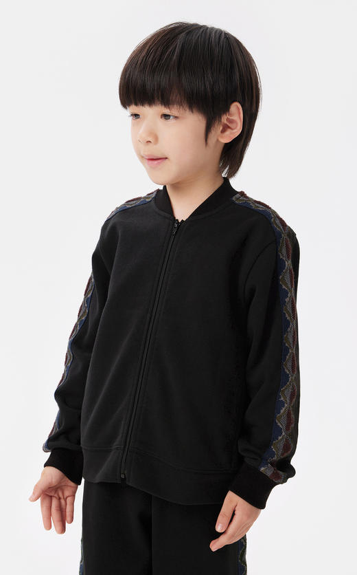 江南布衣童 22年秋款  棉质拉链无帽开襟卫衣  1M8411890 商品图3