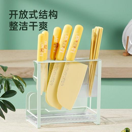 炊大皇刀架置物架厨房刀具置物架刀座砧板架免打孔菜刀架菜板锅盖架筷子筒厨房收纳架菜刀架 商品图0