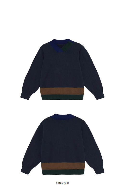 江南布衣童 22年秋款   V领棉质套头宽松长袖毛衫 1M8311750 商品图6