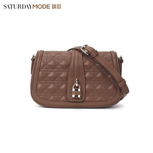 SATURDAYMODE复古菱格斜挎包女秋季通勤百搭包包MD23210105 商品图1
